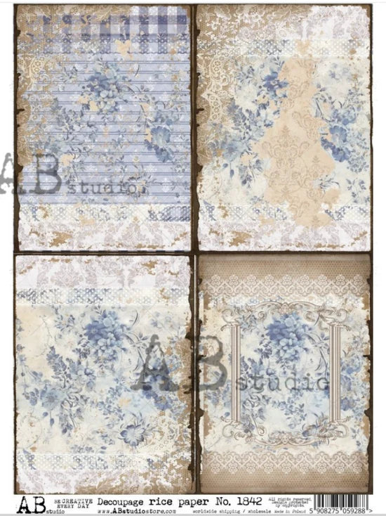 A4 Little Denim Decoupage Paper - AB 1842