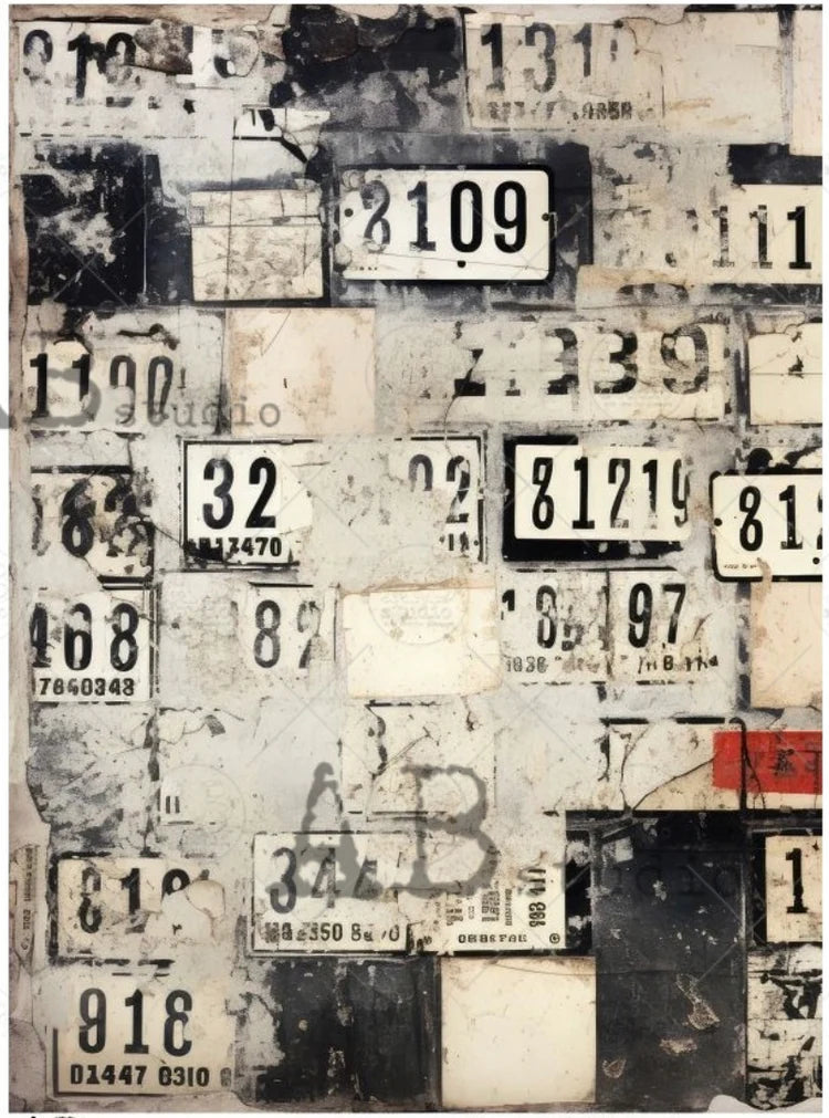 A4 Grunge Tags Background Decoupage Paper - AB 5200