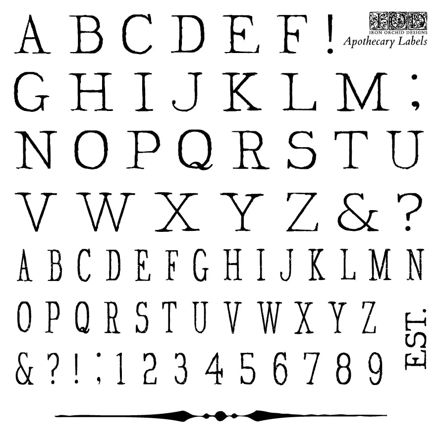 Iron Orchid Designs - Apothecary Labels Stamp