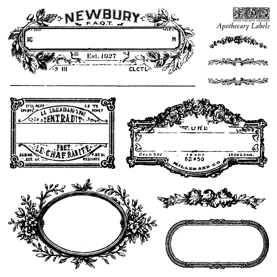 Iron Orchid Designs - Apothecary Labels Stamp