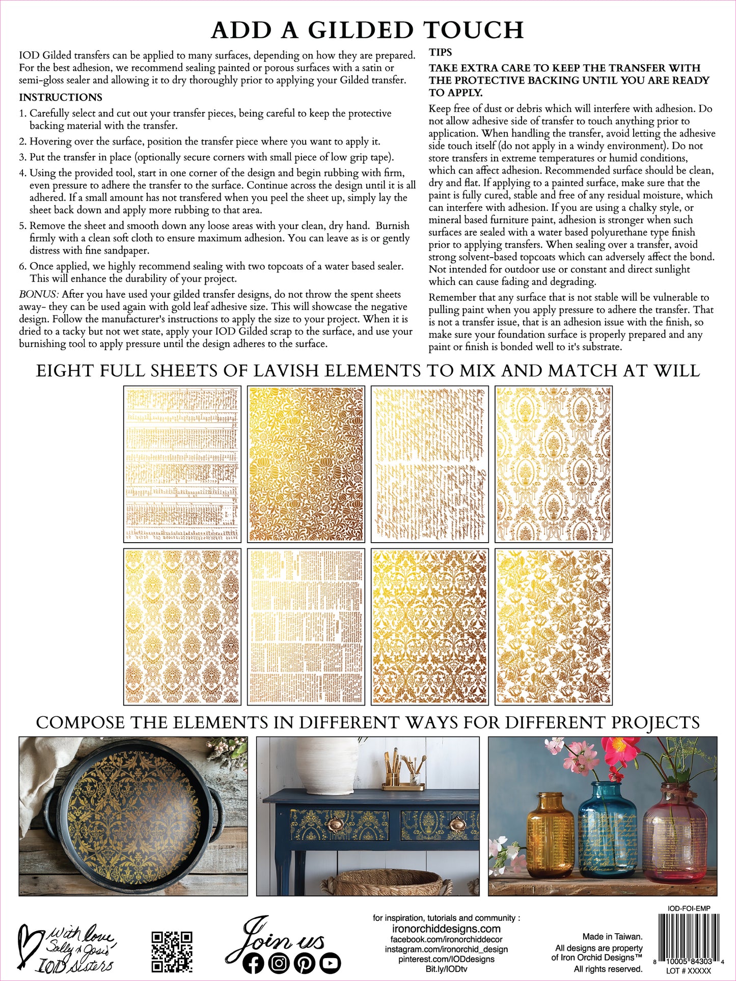 Iron Orchid Designs Gilded Emporium Transfer