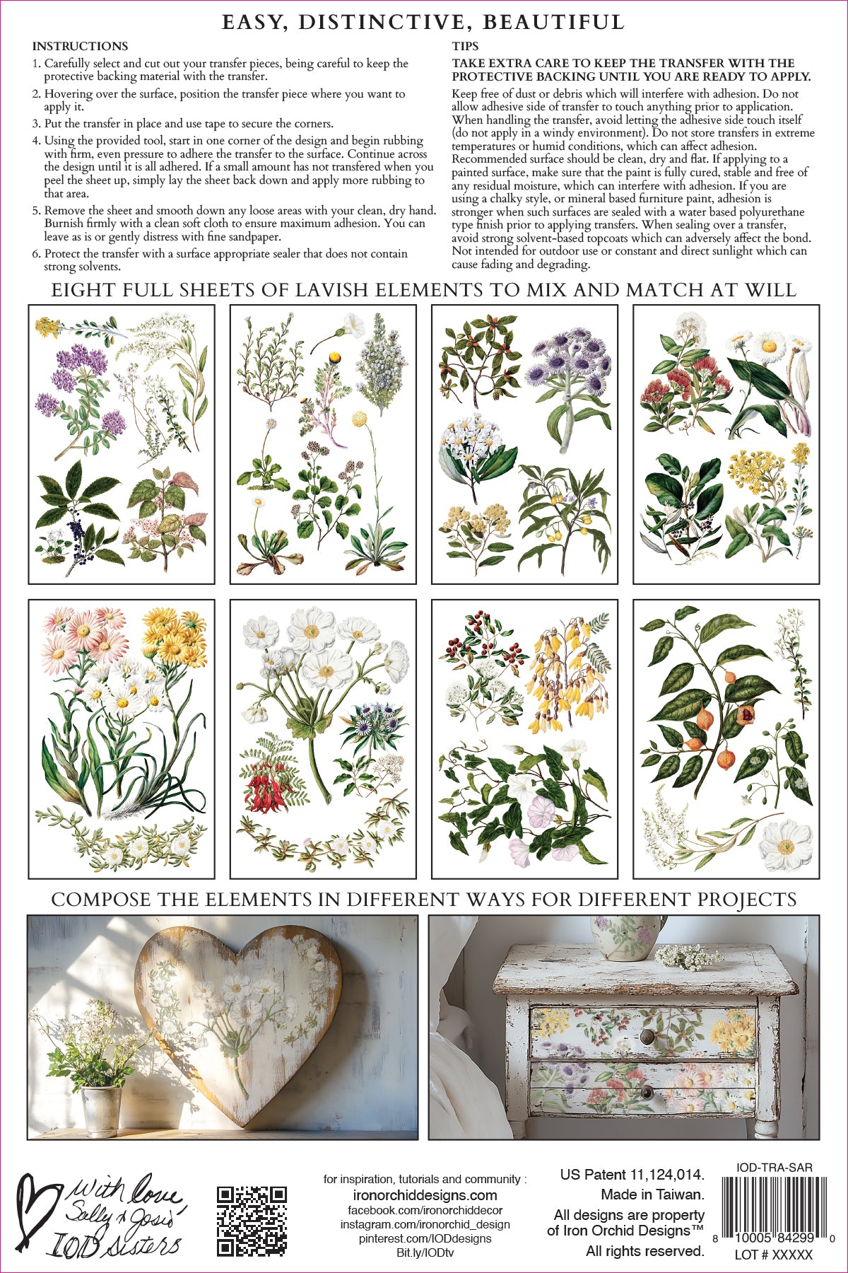 Iron Orchid Designs Sarah Featon's Botanicals Transfer