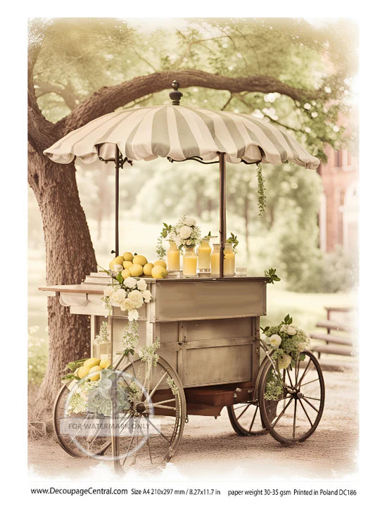 A4 Lemonade Stand Rice Paper - DC186