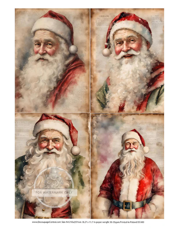 A4 Santa Decoupage Quad - DC430