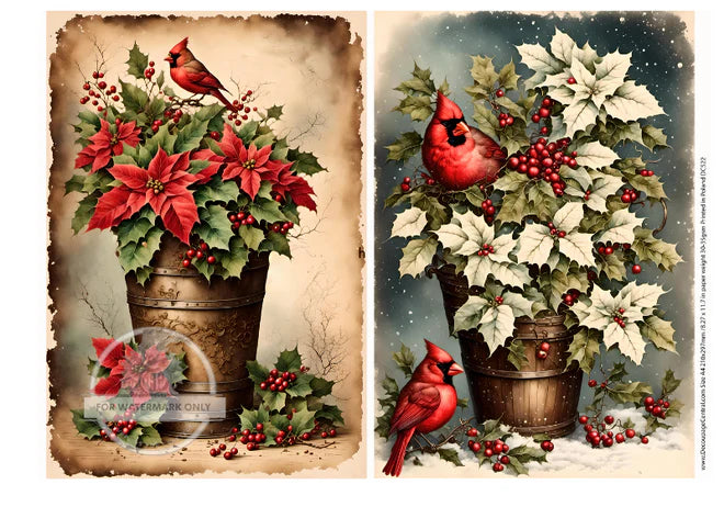 A4 The Old Bucket Christmas Decoupage - DC522