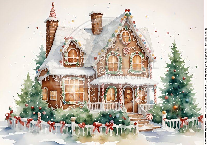 A4 Gingerbread House DC542 - Decoupage Central