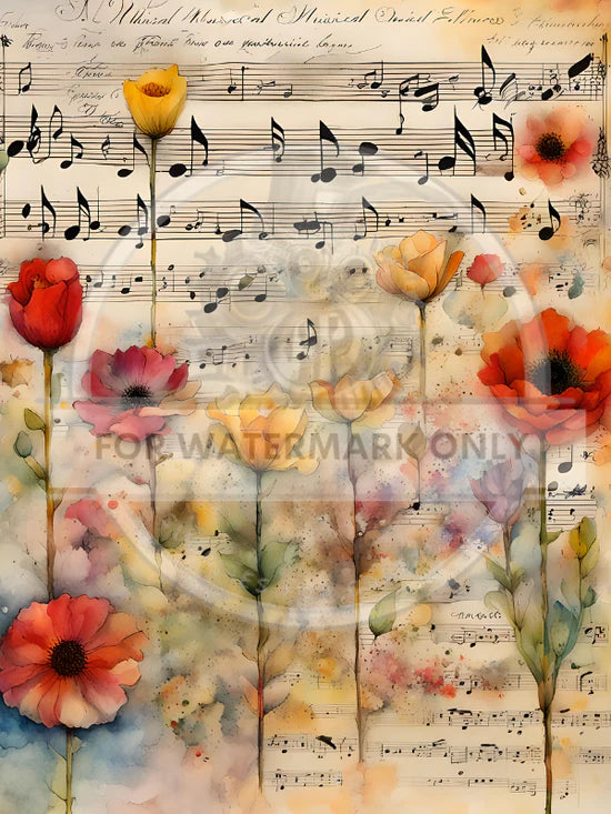 A4 Flower Melody Rice Paper - DC601