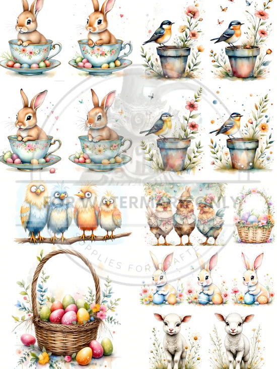 A4 Fun Easter Smalls Decoupage Paper - DC652