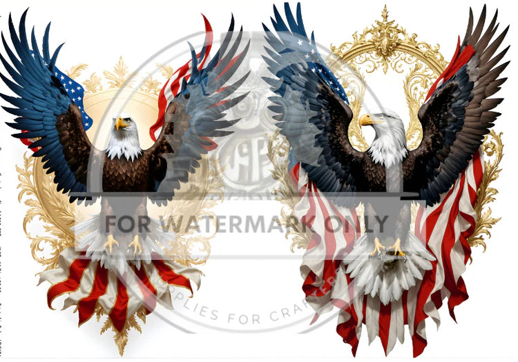 Americana Duo Eagle Decoupage Rice Paper - DC674