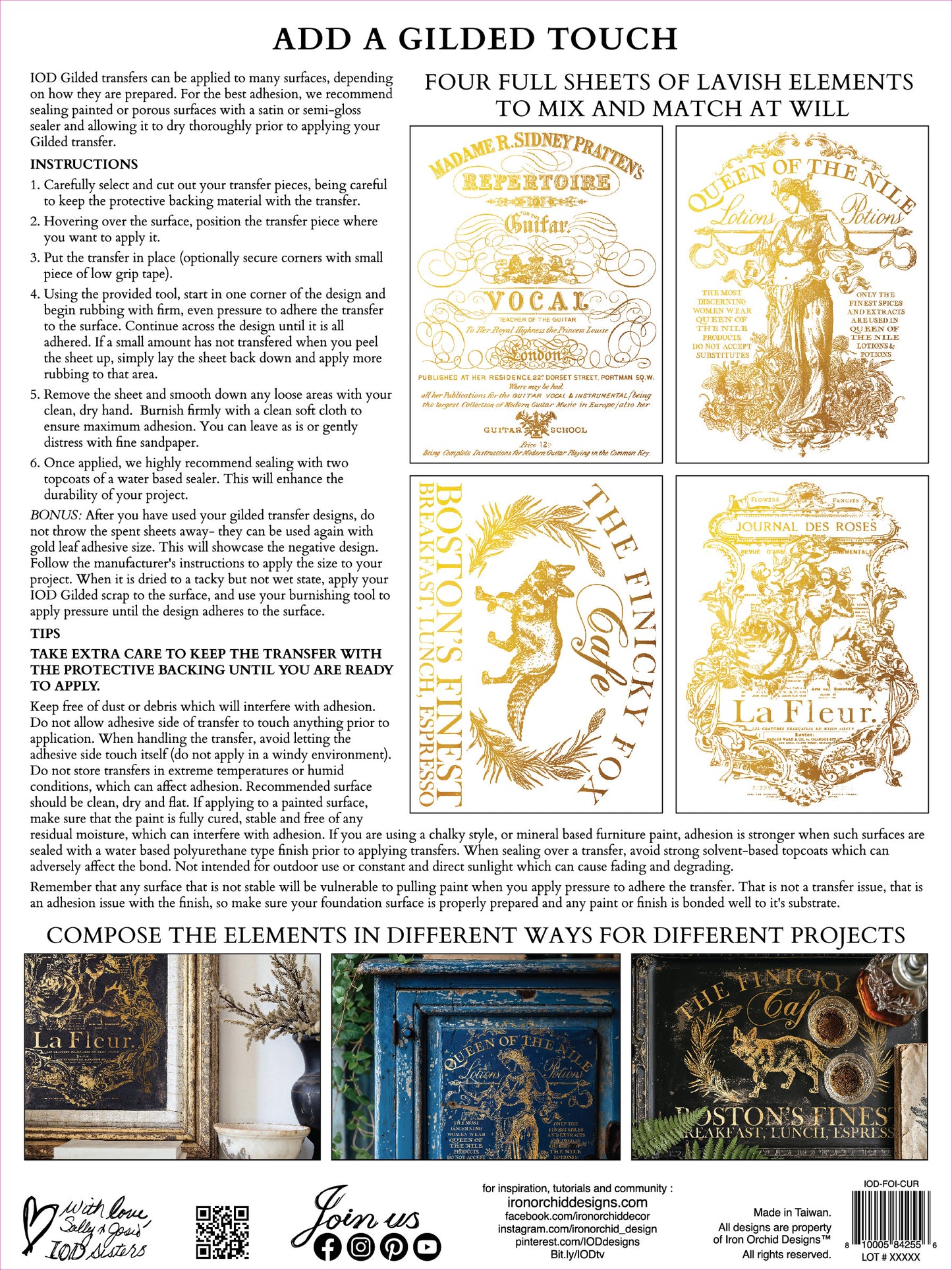 Iron Orchid Designs Category! "Gilded" - Curated Signage Transfer