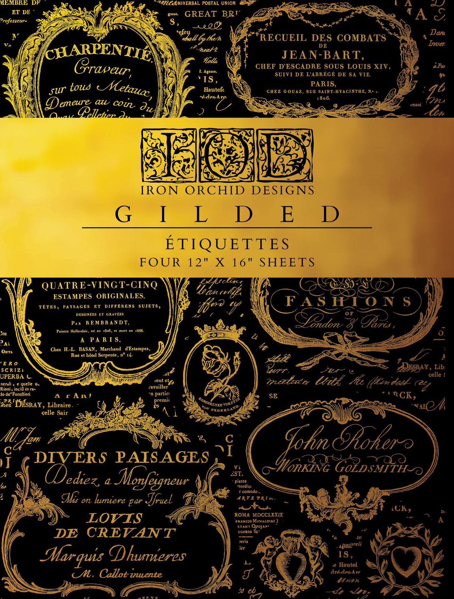 Iron Orchid Designs - "Gilded" - Étiquettes Foil Transfer