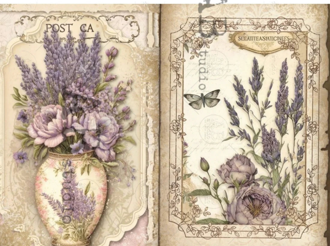 A4 Creamy Lavender Decoupage Paper - ID-73