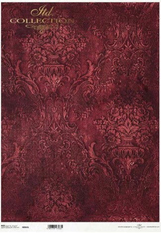 A3 Maroon Damask Background R0943L - ITD
