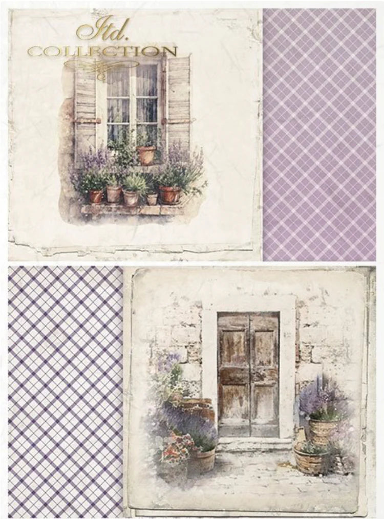 A4 Lavender Windows Decoupage Paper - R2239