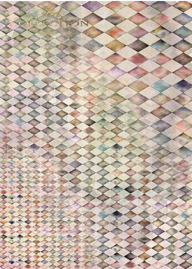 A4 Multicolor Harlequin Decoupage Paper - ITD 1379