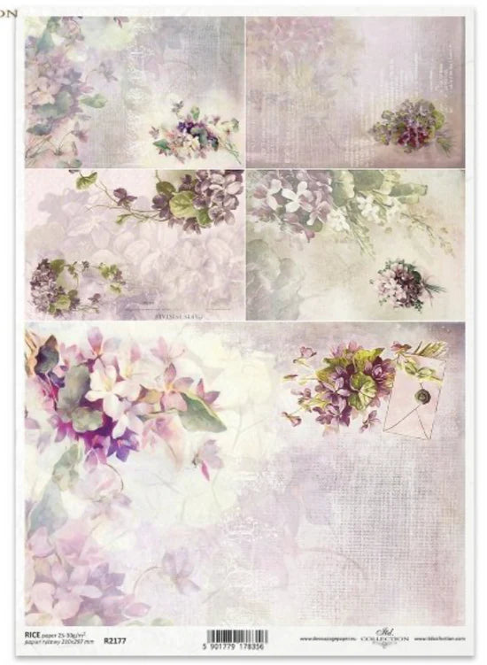 A4 Spring Flower Rice Paper - ITD R2177