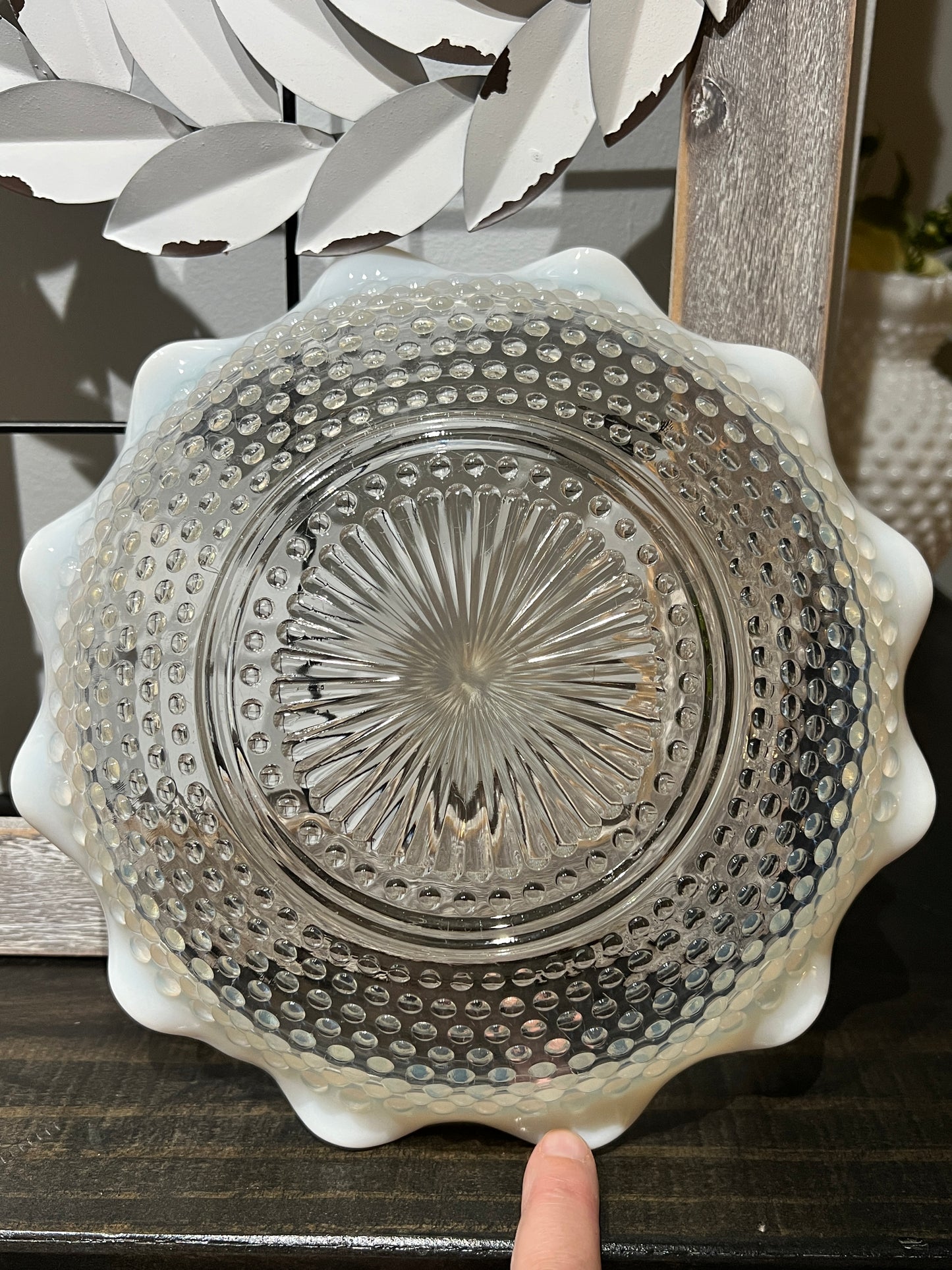 Vintage Hobnail Opalescent Moonstone Bowl Set