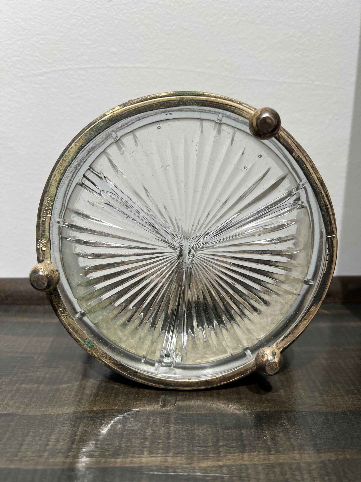 Vintage Silverplated Divided Glass Dish "Basket"