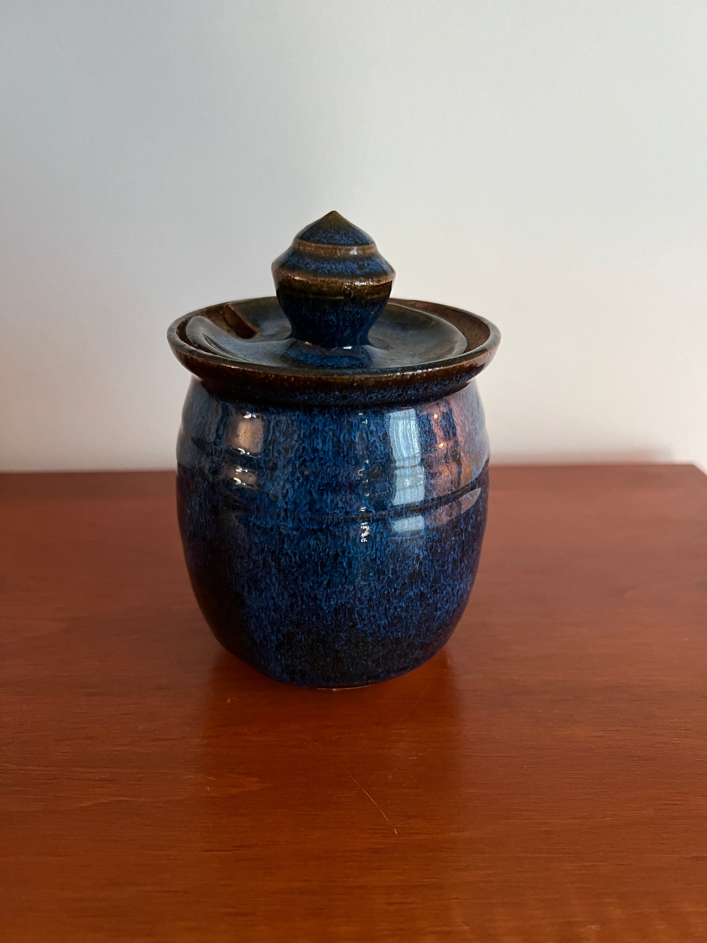 Deep Blue Handmade Pottery Honeypot