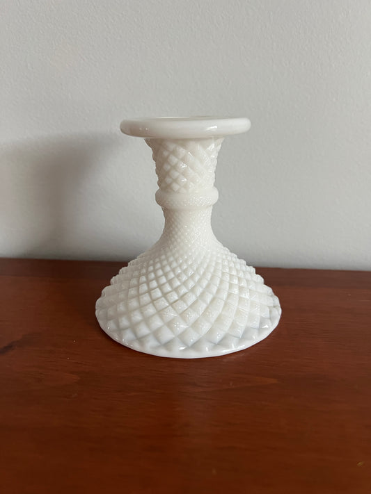 Vintage English Milk Glass Candlestick Holder