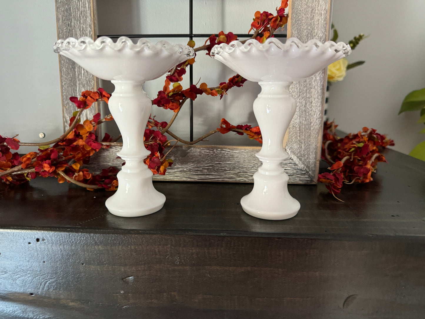 Fenton Silver Crest Candle Holders