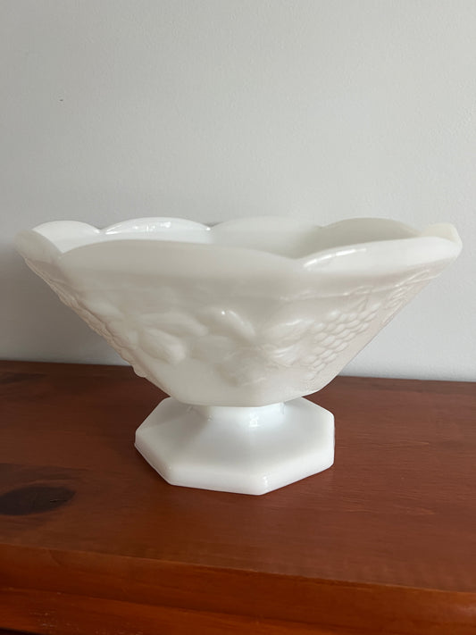 Anchor Hocking Grapevine Milk Glass Bowl