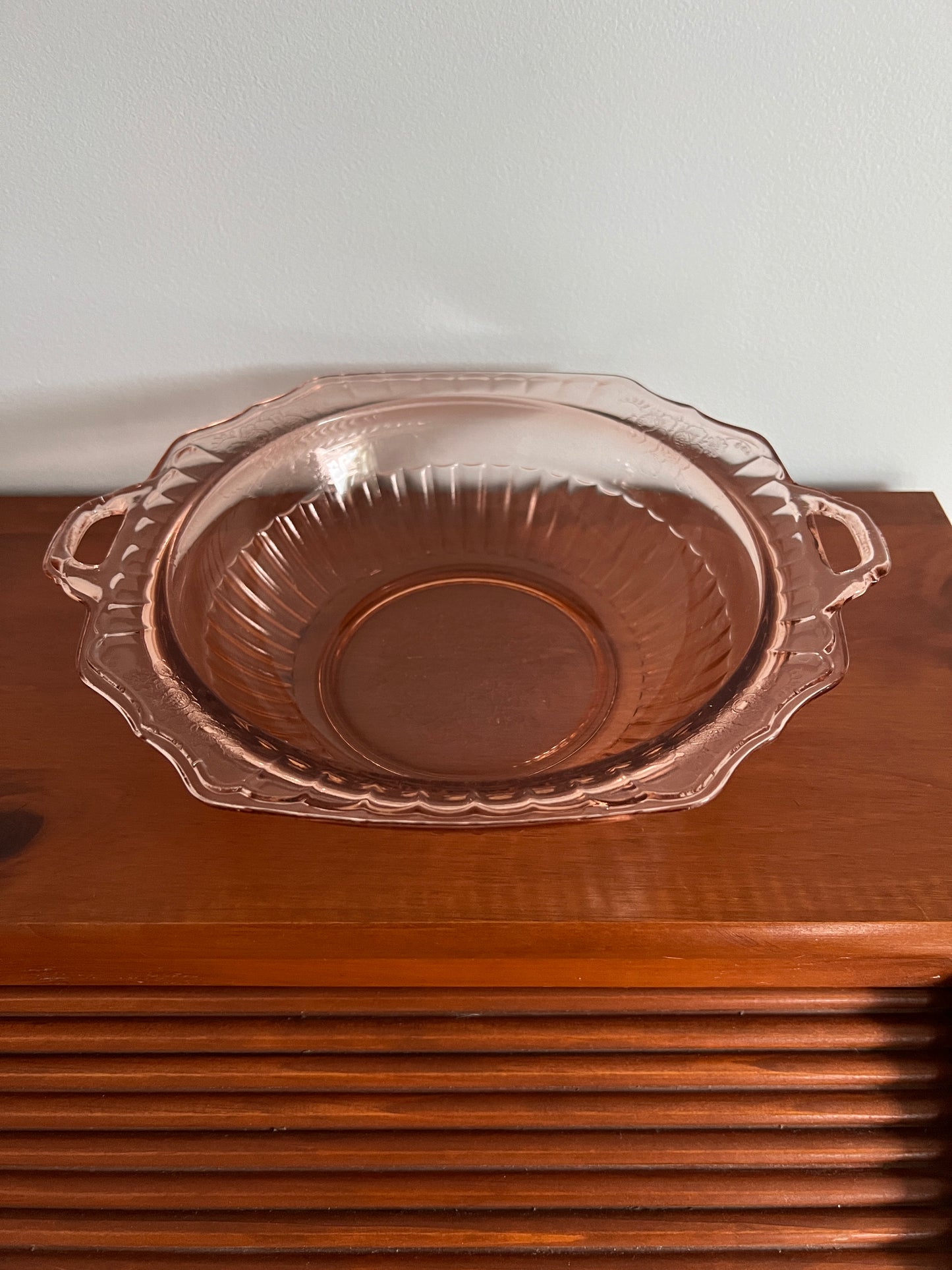 Vintage Anchor Hocking Pink Depression Glass Bowl