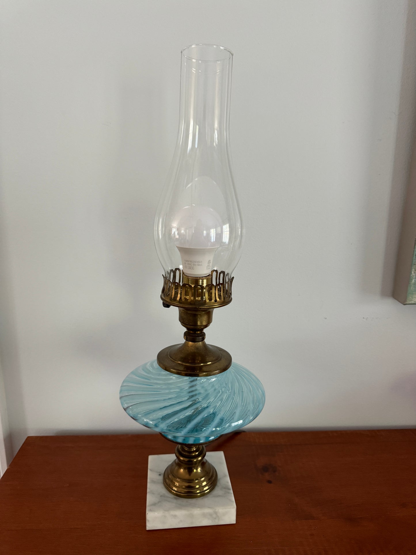 Fenton Swirl Glass Lamp