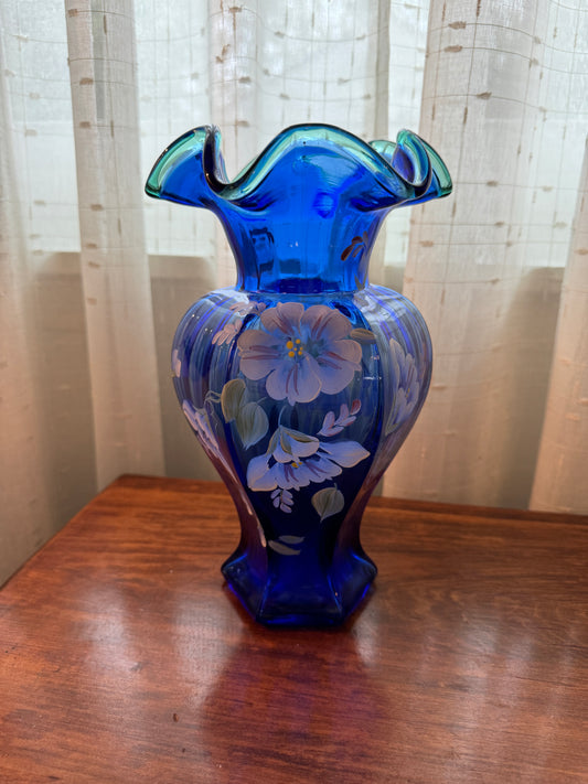 Fenton 75th Anniversary Vase - Cobalt Blue