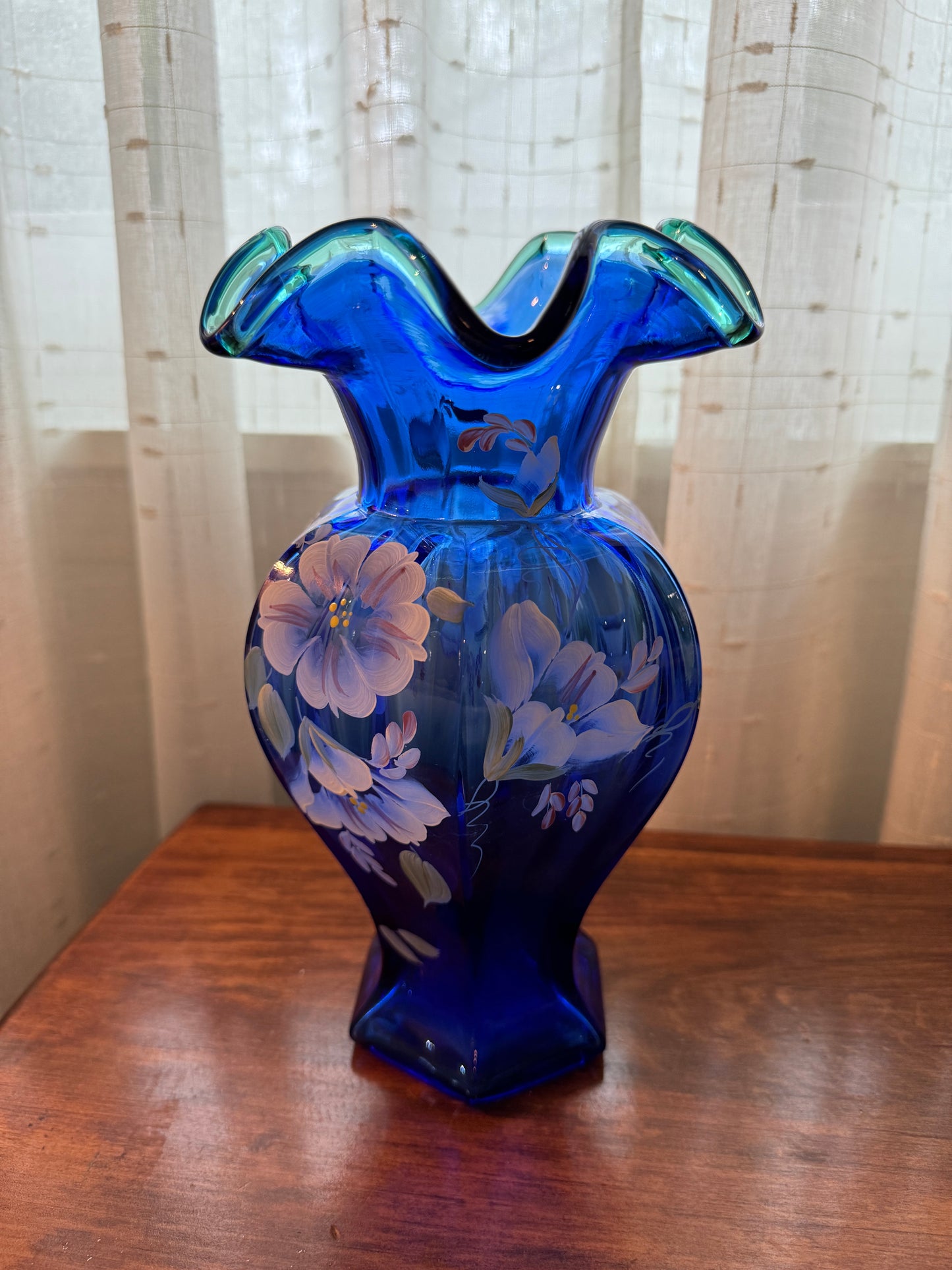 Fenton 75th Anniversary Vase - Cobalt Blue