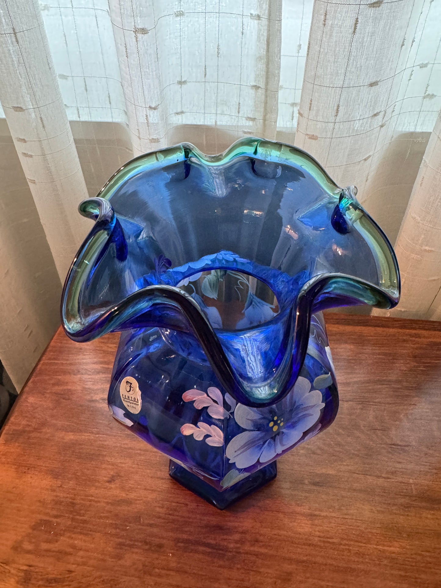 Fenton 75th Anniversary Vase - Cobalt Blue