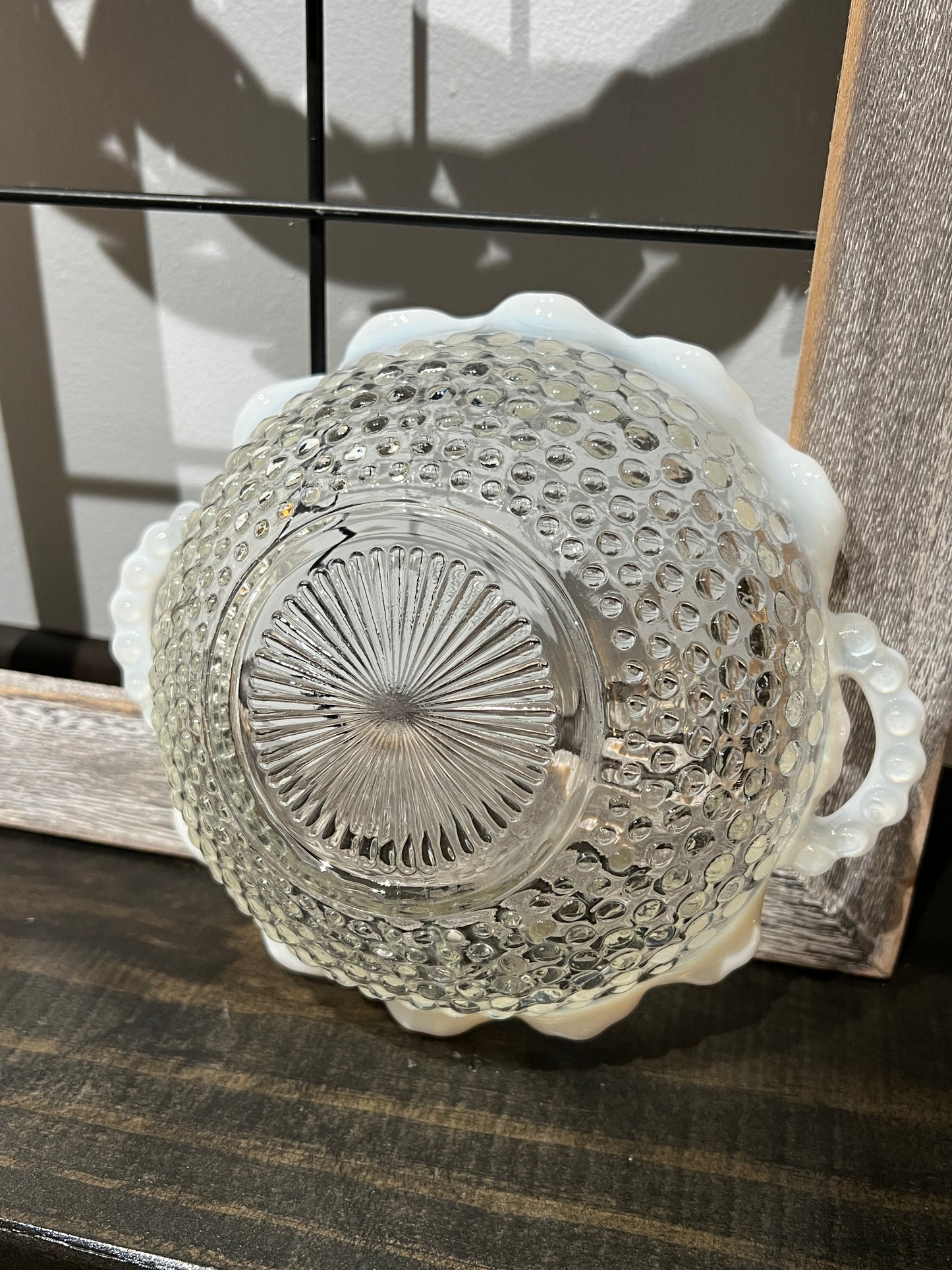 Vintage Hobnail Opalescent Moonstone Bowl Set