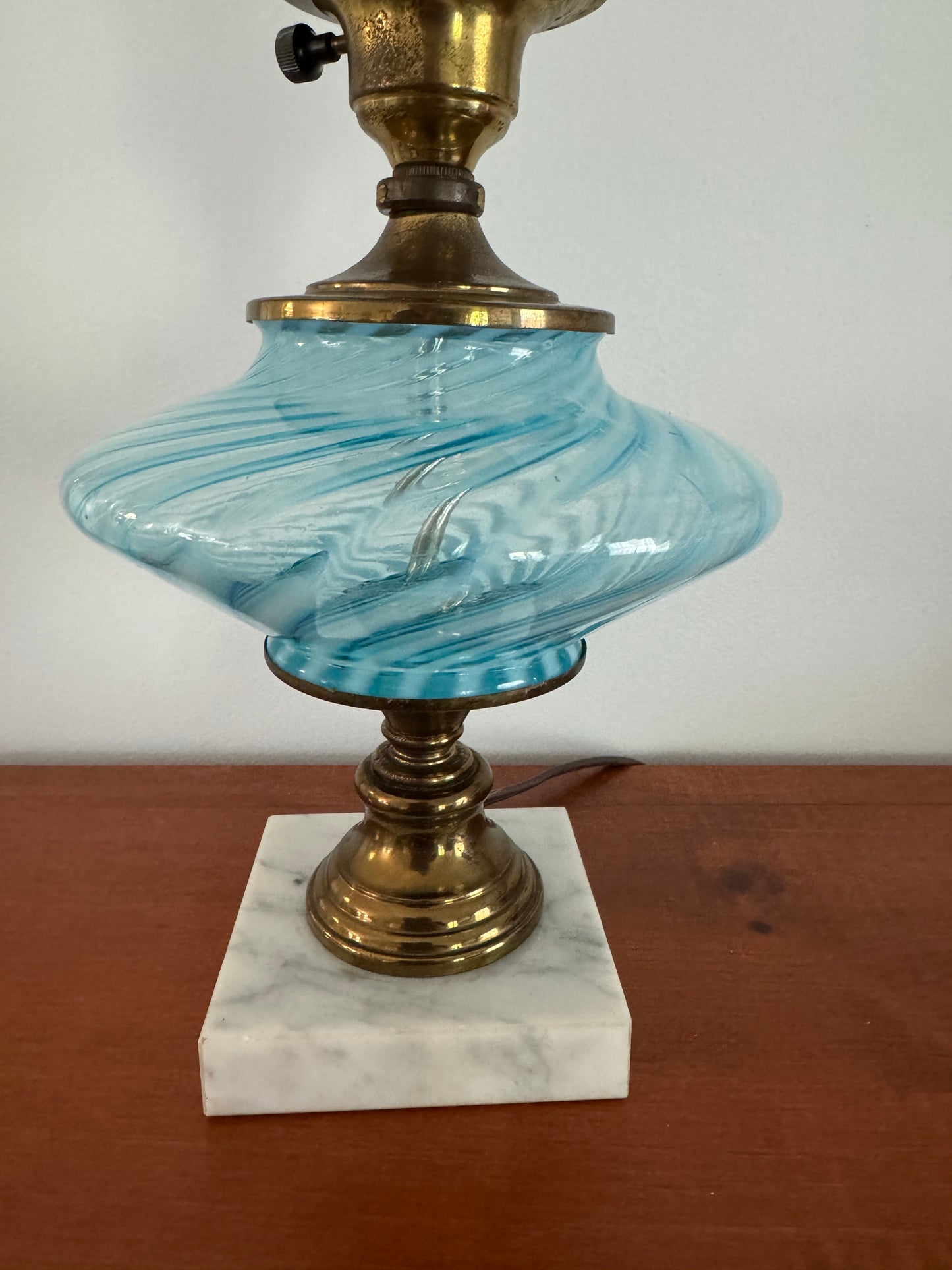 Fenton Swirl Glass Lamp