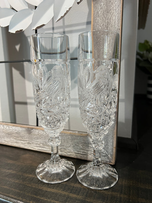 Vintage Hofbauer Crystal Flutes