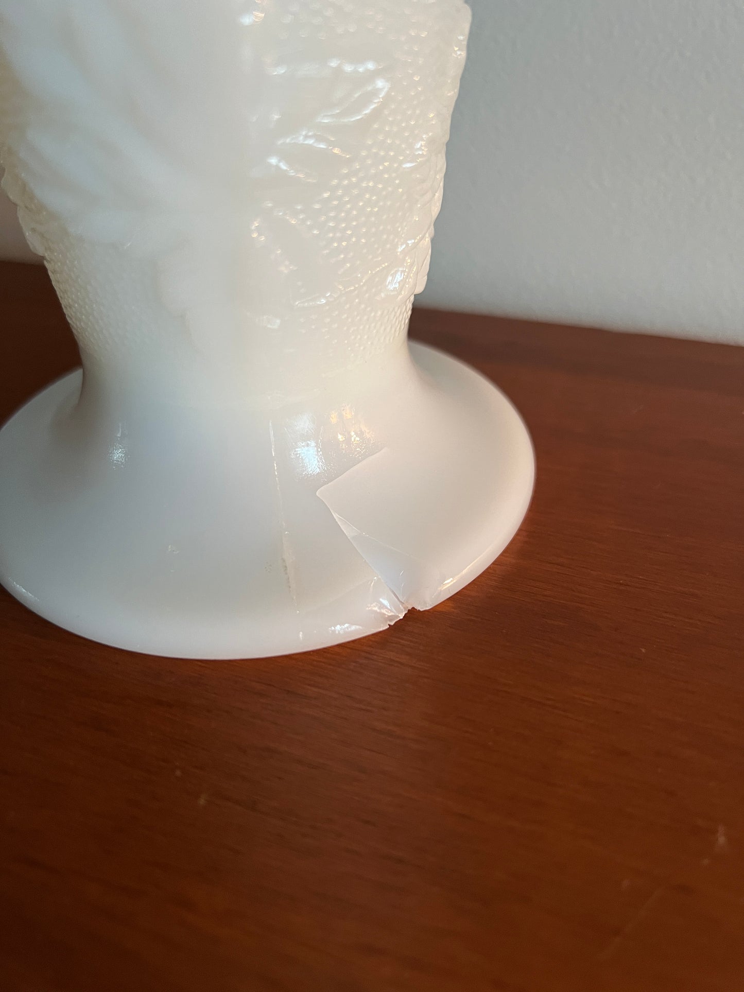 Vintage Milk Glass Vase-Imperfect