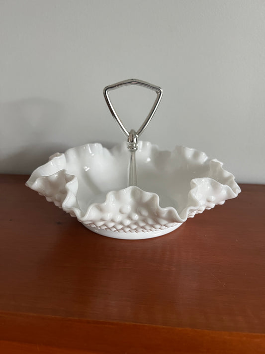 Fenton Milk Glass Basket/Dish