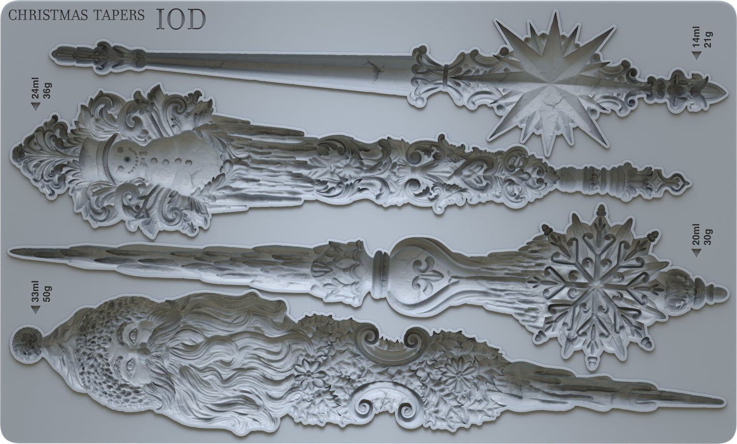 Iron Orchid Designs - CHRISTMAS TAPERS Mould