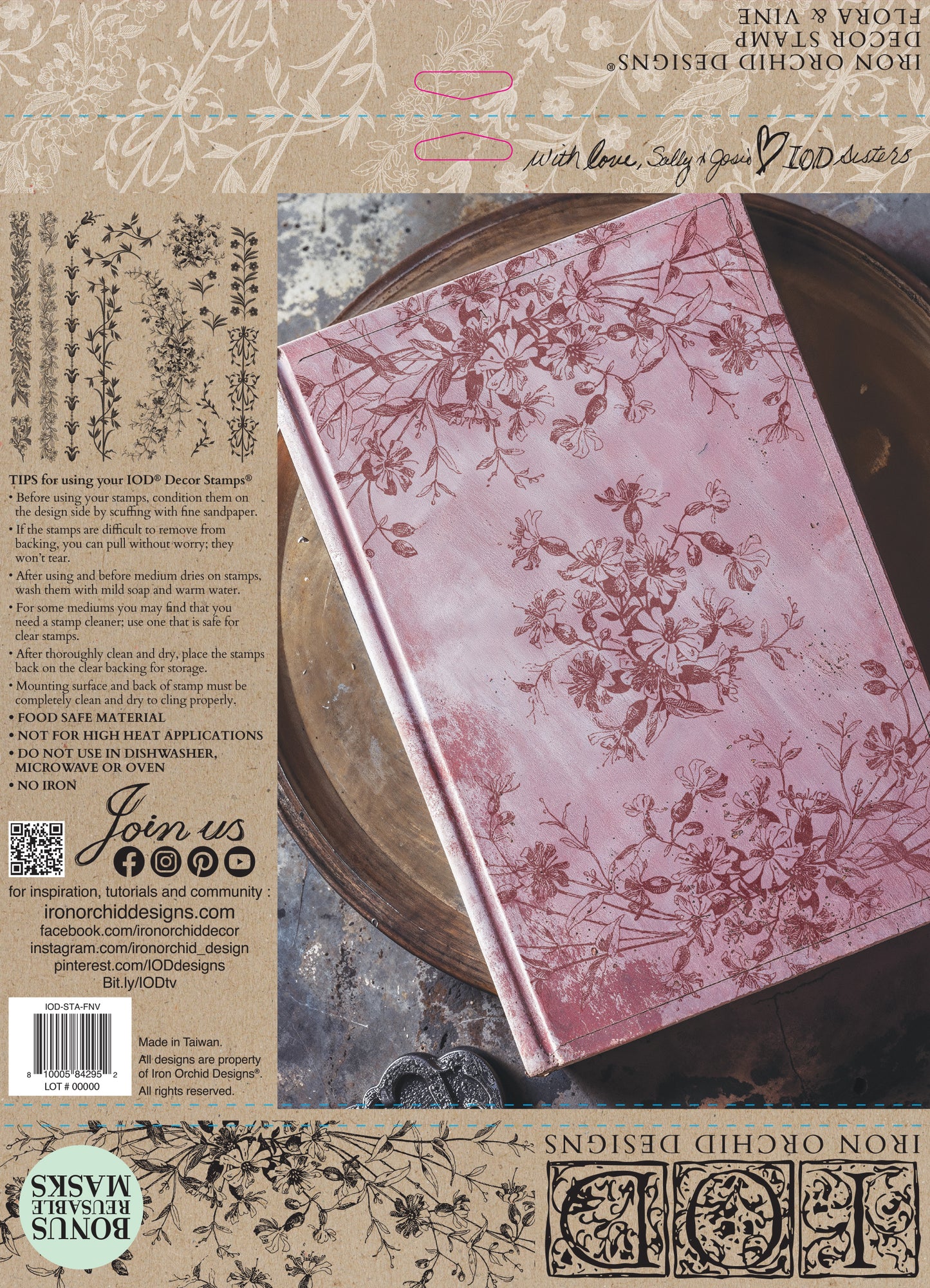Iron Orchid Designs Flora & Vine Stamp
