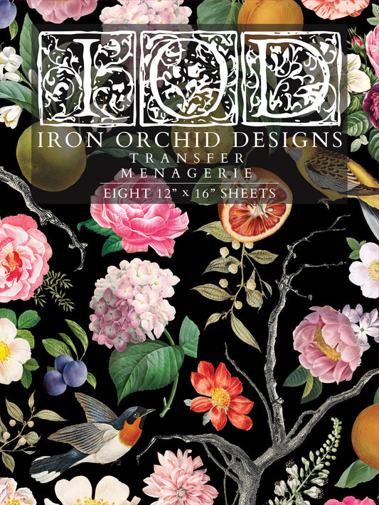 Iron Orchid Designs Menagerie Transfer