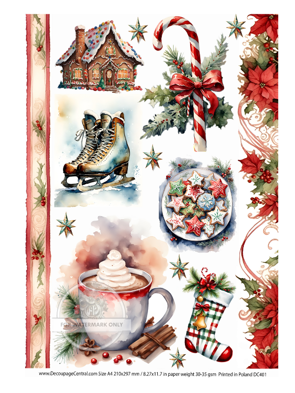A4 Christmas Smalls DC401 - Decoupage Central