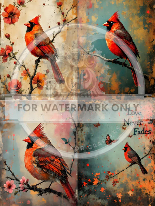Patina Cardinal Rice Paper - DC681