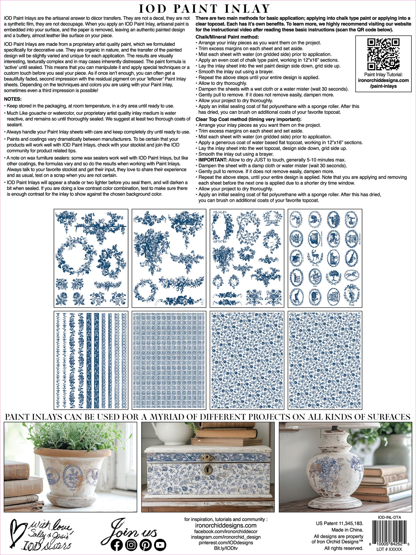 Iron Orchid Designs - Delft Traditions Azure Paint Inlay