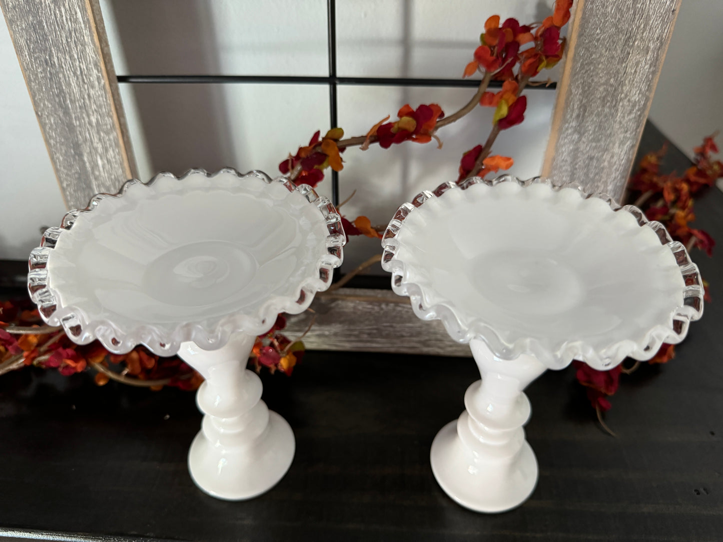 Fenton Silver Crest Candle Holders