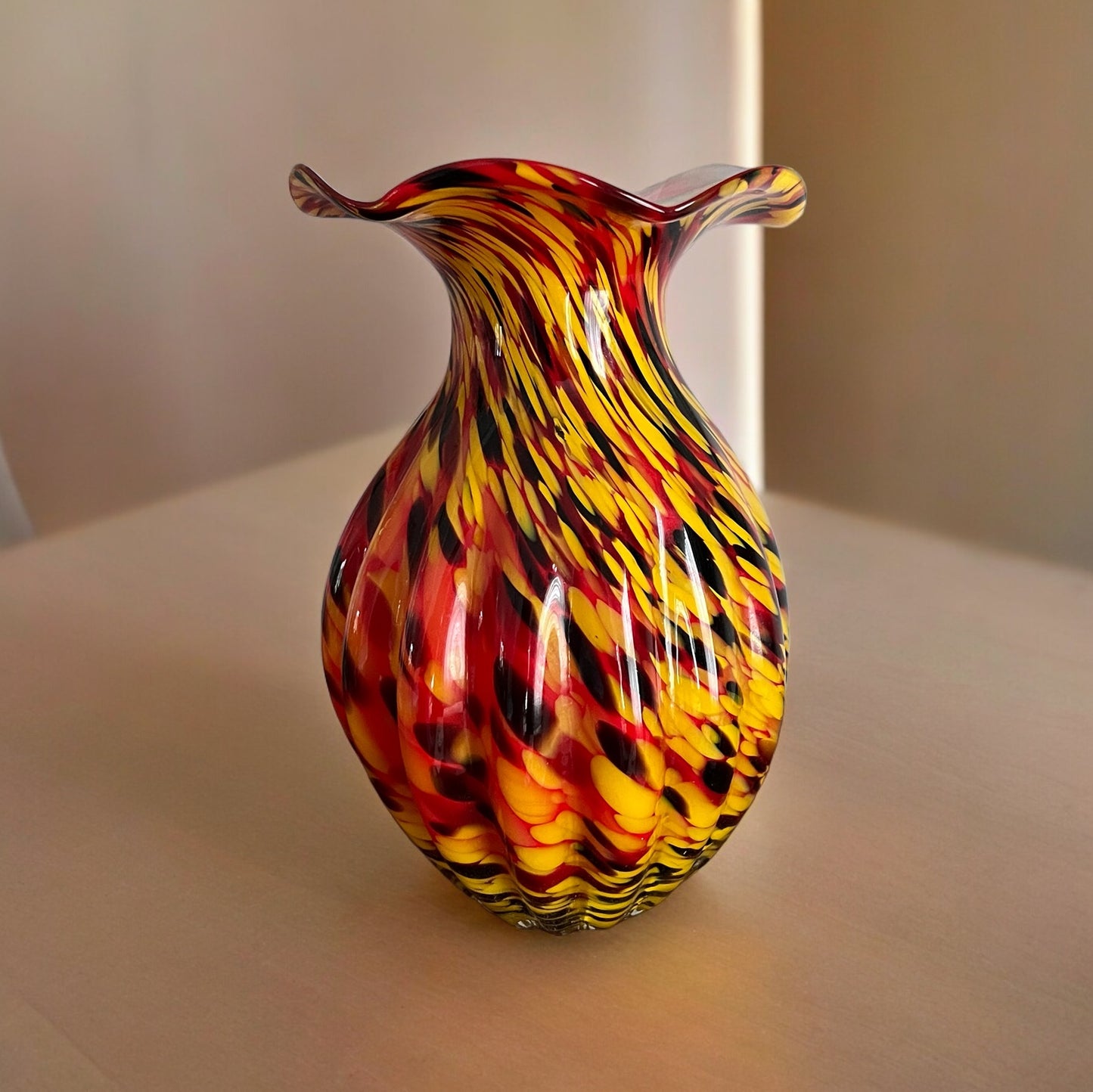 Hand Blown Confetti Glass Vase