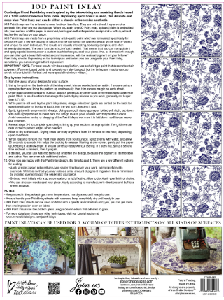 Iron Orchid Designs - Indigo Floral Paint Inlay