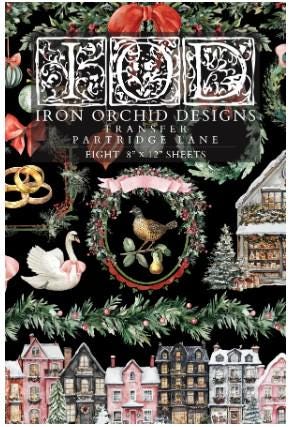 Iron Orchid Designs Partridge Lane Transfer for Vintage Ornament Making  Whimsical Holiday Decor - Perfect for Charming Crafts  Hostess Gifts