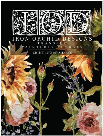Iron Orchid Designs Painterly Florals Transfer - Sunflowers, Botanical Art for DIY Creations for Furniture and Crafts