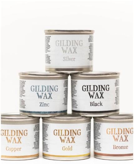 Dixie Belle Gilding Wax Silver, Zinc, Black, Gold | Metallic Finish for Furniture, Crafts, Home Decor, Vintage & Antique Look