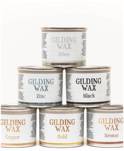 Dixie Belle Gilding Wax Silver, Zinc, Black, Gold | Metallic Finish for Furniture, Crafts, Home Decor, Vintage & Antique Look