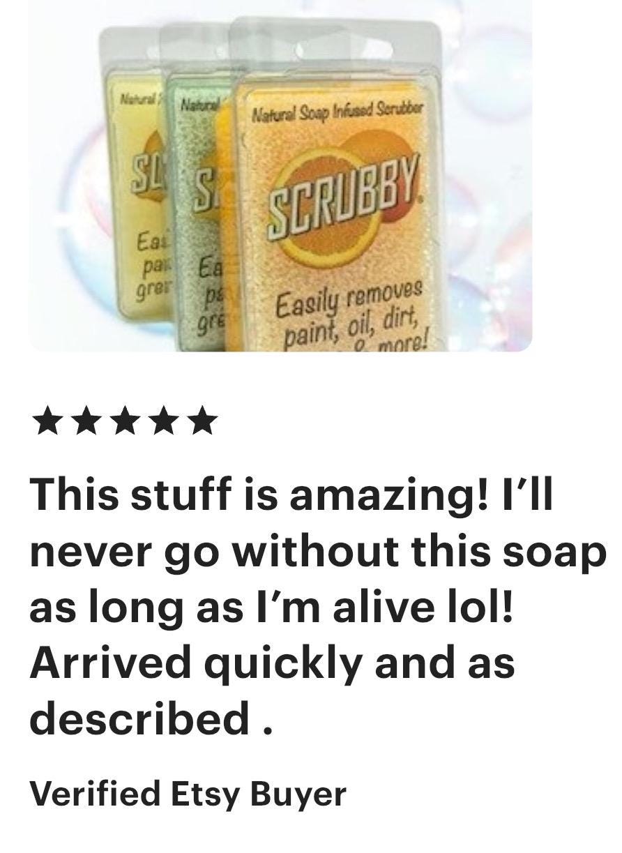 Scrubby Soap and Paint Brush Cleaner - Gentle Citrus Hand Cleaner for Artists & Crafters, Chalk Paint, Greasy Hands, Stamping, Mixed Media